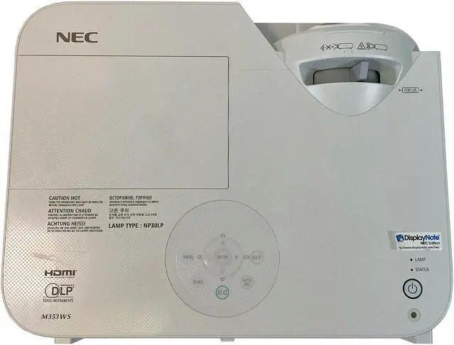 Alt view image 3 of 4 - NEC M353WS DLP Projector Short-Throw 1080p 3D 3500 ANSI WXGA Conference bundle