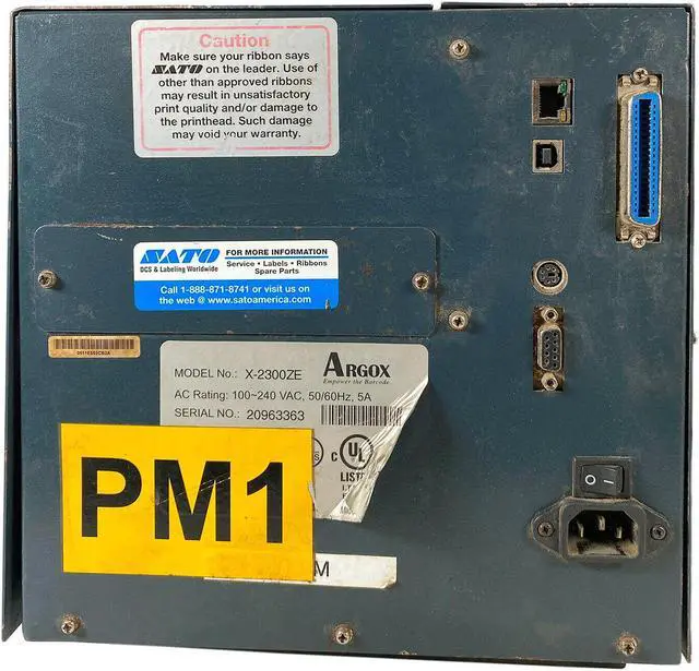 Alt view image 4 of 4 - SATO ARGOX X-2300ZE Industrial Thermal Transfer Barcode Label Printer w/ LAN USB Serial Parallel