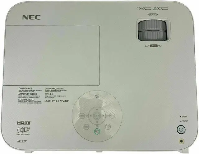 Alt view image 4 of 5 - NEC NP-M322X 3200 ANSI DLP Projector 3D for Ceiling Hanging Installation Flat Surface Bundle