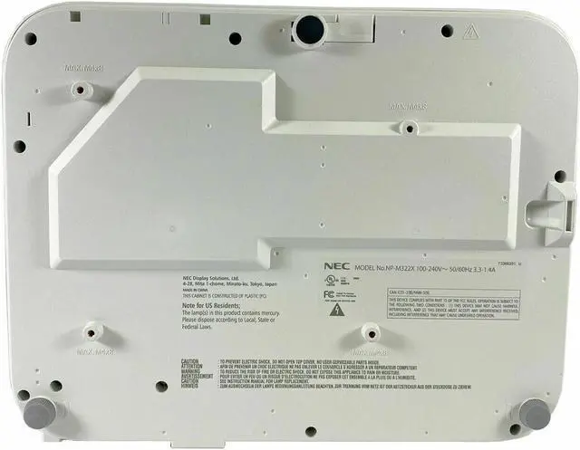 Alt view image 5 of 5 - NEC NP-M322X 3200 ANSI DLP Projector 3D for Ceiling Hanging Installation Flat Surface Bundle