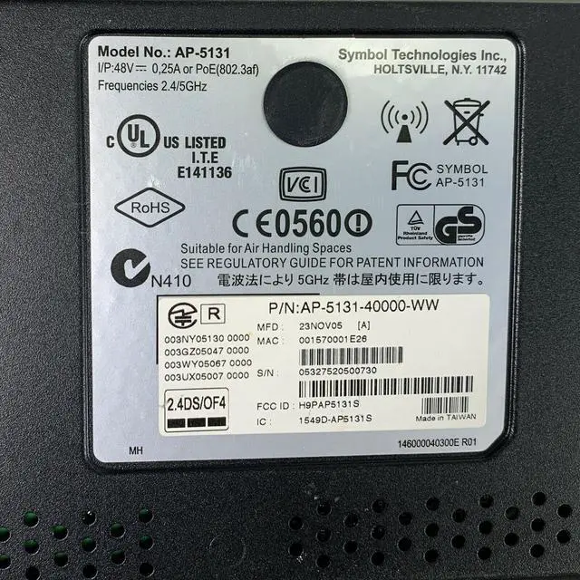 Alt view image 5 of 5 - Motorola Symbol AP-5131 Access Point 2.4/5 GHz AP-5131-44006-WR