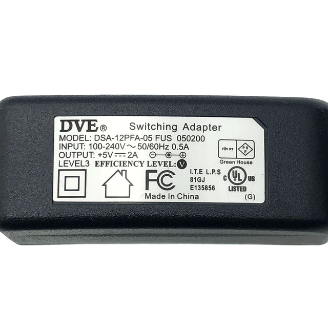 Alt view image 2 of 6 - NEW Genuine 10W DVE Switching AC DC Adapter 5V 2A DSA-12PFA-05 3.5mm
