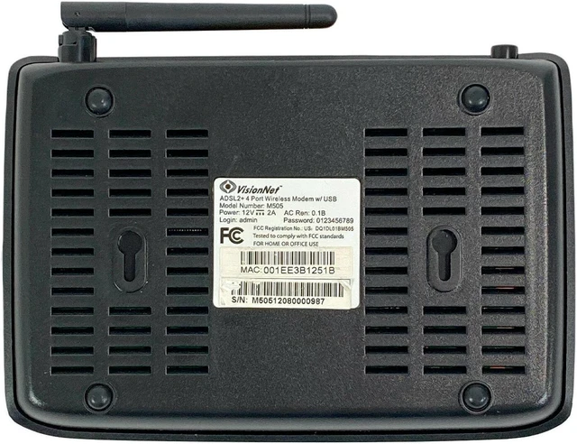 Vision Net 404 Router Refurbished: VisionNet M505 ADSL2+ 4 Port Wireless Modem w/ USB w ...