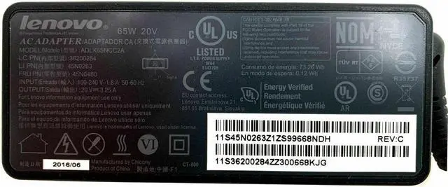 Alt view image 4 of 4 - Genuine Lenovo SA10J20136 AC Power Adapter Charger 20V 3.25A 65W OEM n/PC