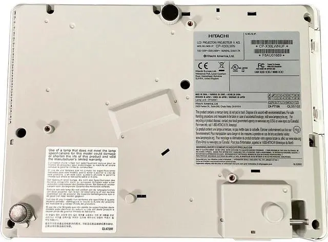 Alt view image 6 of 6 - Hitachi CP-X30LWN 3LCD Projector 3200 Lumens Bright HD 1080p HDMI w/Accessories