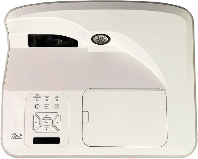 Alt view image 5 of 7 - Boxlight P12 BIW DLP Projector WXGA Ultra Short Throw Full HD 3D 1080p with Accessories