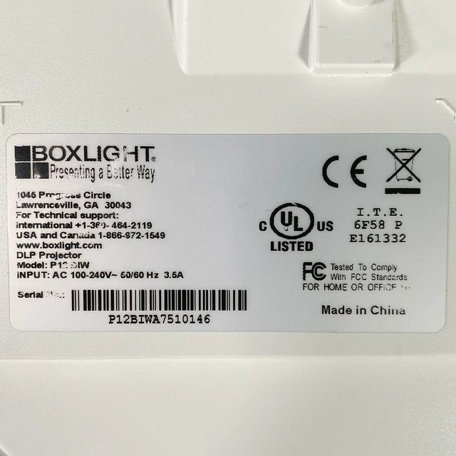 Alt view image 7 of 7 - Boxlight P12 BIW DLP Projector WXGA Ultra Short Throw Full HD 3D 1080p with Accessories