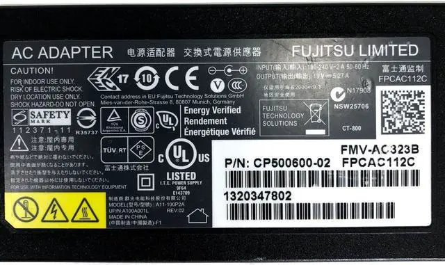 Alt view image 2 of 6 - Fujitsu FMV-AC323B 19VV 100WW Power Adapter   Genuine