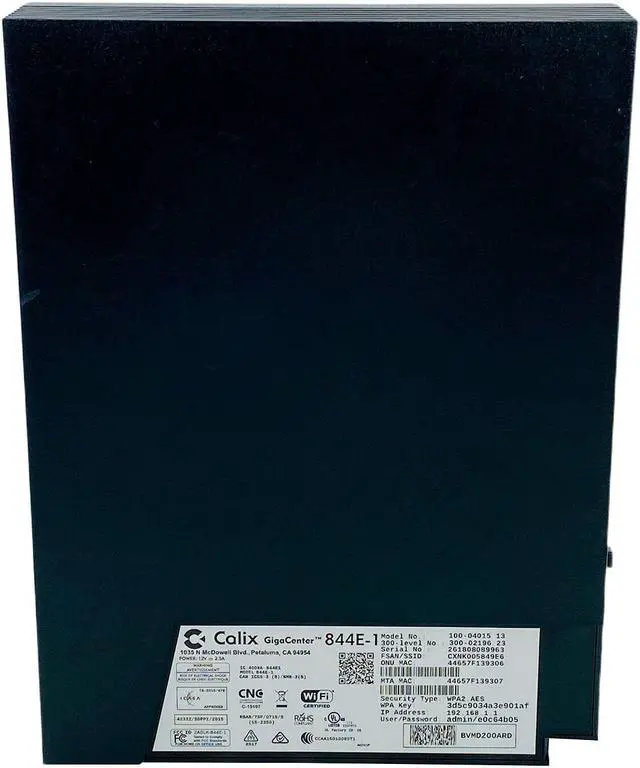 Alt view image 4 of 6 - Calix GigaCenter 844E-1 Router Model 100-04015 13 w/ Adapter