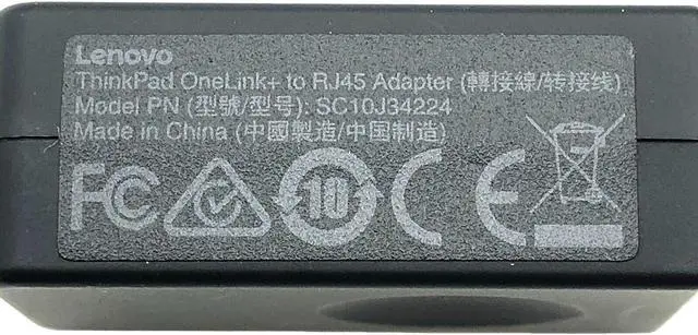 Alt view image 4 of 6 - Lenovo Yoga Gen1 OneLink+ to RJ45 Network Adapter SC10K74359BA
