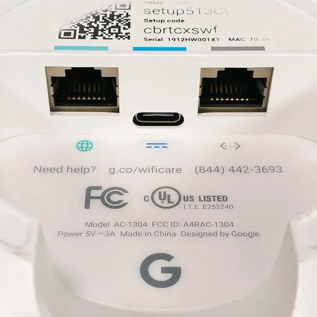 Alt view image 5 of 5 - Google AC-1304 1 Port 1200Mbps Dual Band Wi-Fi Wireless Mesh Router