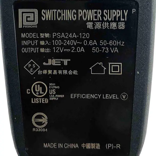 Alt view image 5 of 5 - Genuine Phihong PSA24A-120 AC Power Supply Adapter 12V 2A 24W OEM