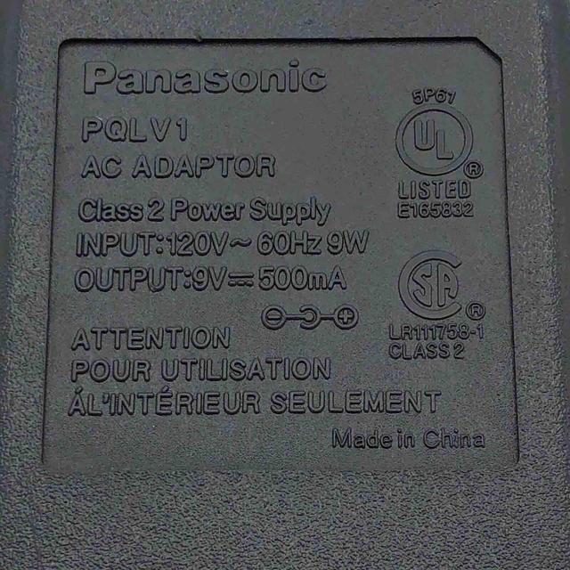 Alt view image 6 of 6 - Genuine Panasonic PQLV1 AC/DC Adapter for KX-TG5622 Cordless Phone Base