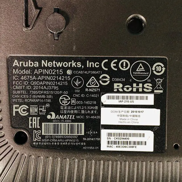 Alt view image 6 of 6 - Aruba Networks APIN0215 AP-215 Dual Band Wireless Access Point Hotspot
