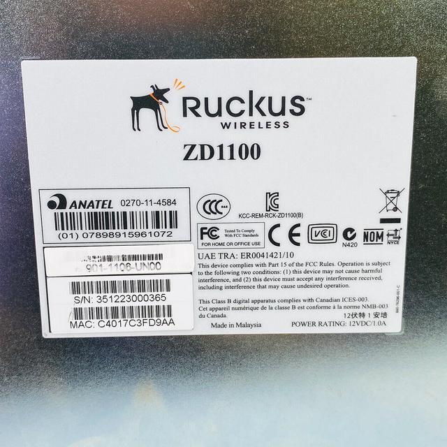 Alt view image 7 of 7 - Ruckus Zone Director 1100 ZD1100 901-1106-UN00 Wireless AP Controller w/ Adapter