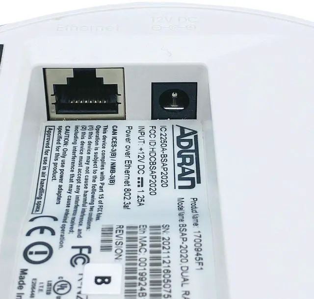 Alt view image 5 of 6 - ADTRAN Bluesocket BSAP-2020 Dual Radio Indoor Wireless Access Point 802.11ac