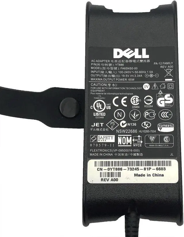 Alt view image 4 of 4 - Genuine Dell AC Adapter Charger 19V 3.34A Laptop Charger 9RN2C 98R6C 65W w/PC
