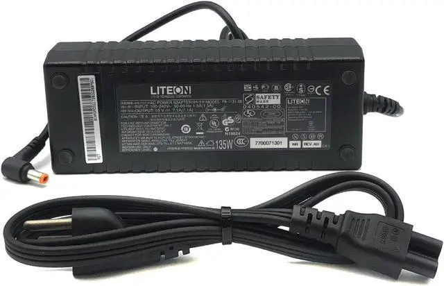 Alt view image 5 of 7 - Genuine 135W LiteOn AC Adapter PA-1131-08 Laptop Charger 19V 7.1A 5.5*2.5mm w/PC