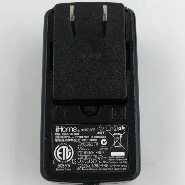 Alt view image 6 of 7 - Genuine iHome AC Adapter KSS15-100-1400 Power Supply 10V 1.4A 9IH503SB 5.5x1.7mm