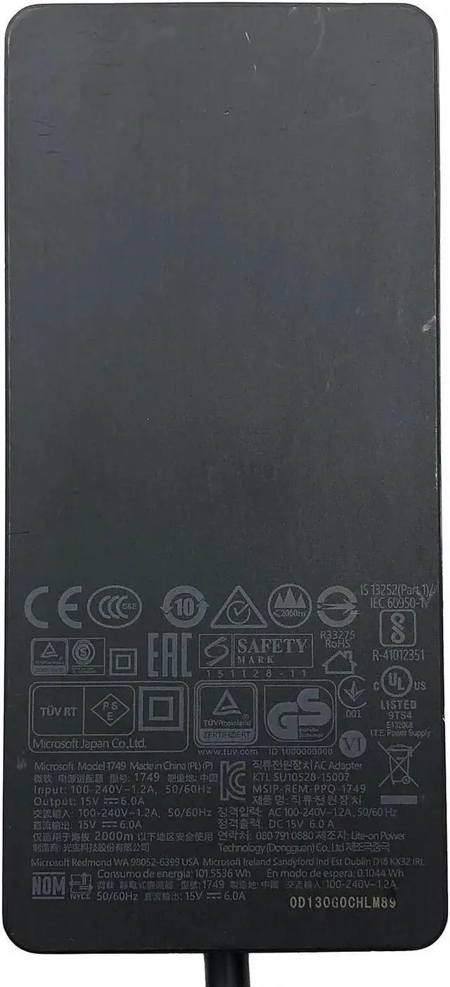 Alt view image 2 of 6 - Genuine 90W Microsoft Adapter for Dock Station 1661 Surface Pro 3 4 5 6 7 X Book