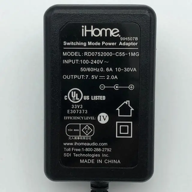 Alt view image 2 of 6 - Genuine iHome 5V 2A AC Adapter RD0752000-C55-1MG Power Supply 5.5x2.1mm