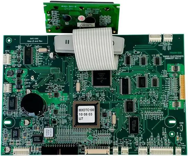 Alt view image 4 of 7 - Genuine Fargo D000297 Rev.C Motherboard & Display for DTC400/e ID Card Printers