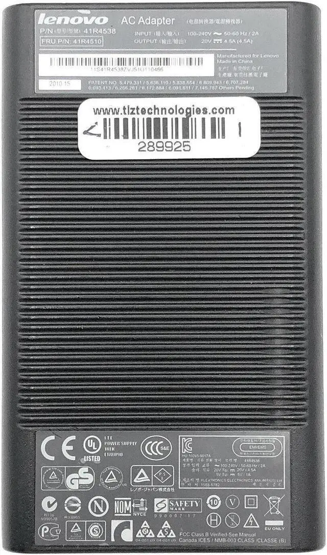 Alt view image 5 of 5 - New Genuine Lenovo 41R4538 41R4510 AC Power Supply Adapter 20V 4.5A 90W w/PC