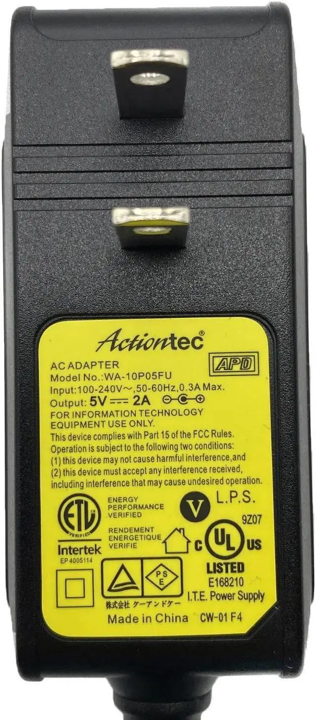 Alt view image 2 of 5 - NEW Genuine ActionTec AC Adapter WA-10P05FU 5V 2A Power Supply 3.5/1.35mm OEM