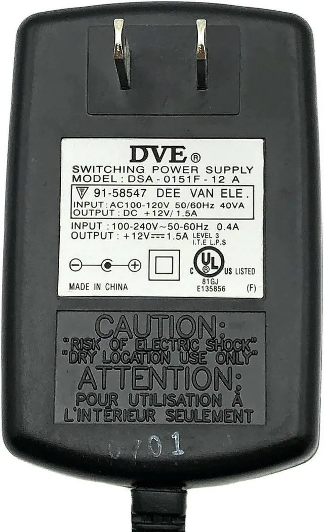Alt view image 2 of 6 - NEW Genuine DVE DSA-0151F-12 A AC Adapter 12V 1.5A 18W Switching Power Supply