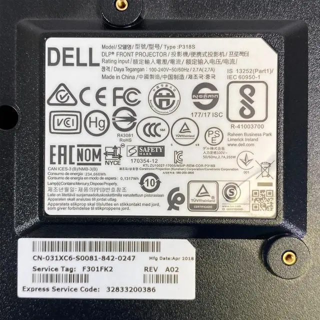 Alt view image 7 of 7 - Dell P318S DLP Projector 3200 ANSI PC 3D Ready HDMI Conference Room w/Bundle