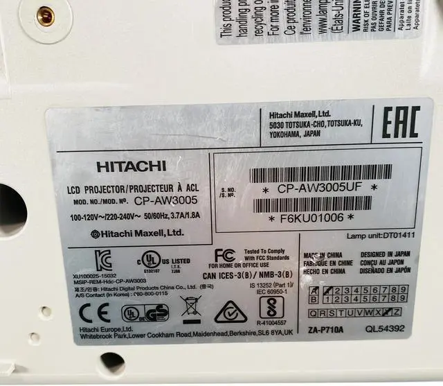 Alt view image 4 of 7 - Hitachi CP-AW3005 3LCD Projector Ultra Short Throw 3300 ANSI 1080p HDMI w/Bundle