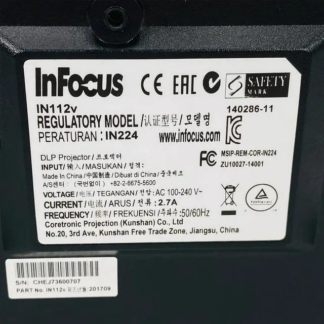 Alt view image 4 of 7 - InFocus IN112v DLP Projector Portable 3500 ANSI Full HD 3D 1080p HDMI w/Bundle
