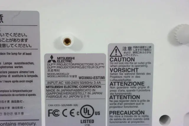 Alt view image 7 of 7 - Mitsubishi WD390U-EST(M) DLP Projector Short-Throw 3000 ANSI 1080p HDMI w/Bundle