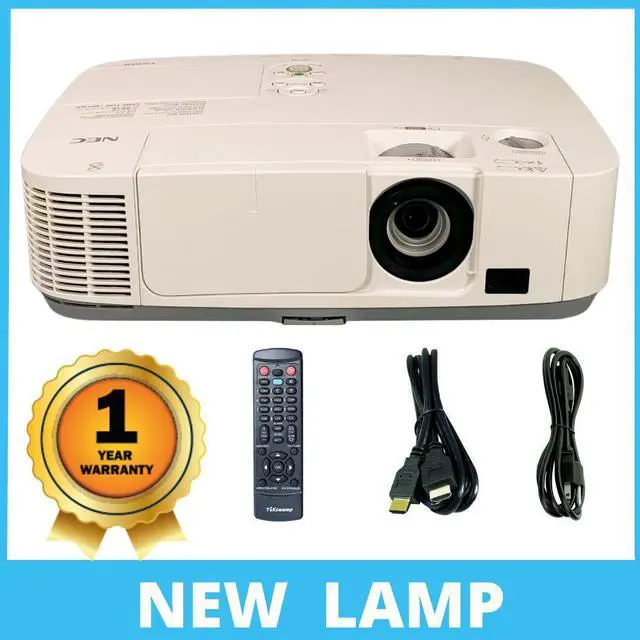 Main image of NEC P401W 3LCD Projector 4000 ANSI HD 1080i LAN HDMI with Accessories
