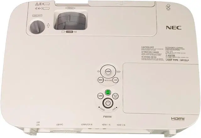Alt view image 6 of 7 - NEC P401W 3LCD Projector 4000 ANSI HD 1080i LAN HDMI with Accessories