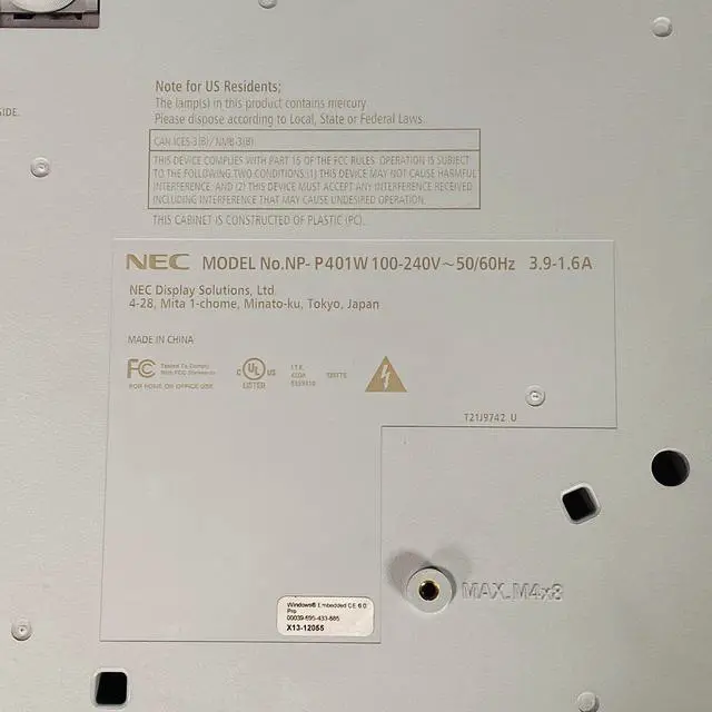 Alt view image 3 of 7 - NEC P401W 3LCD Projector 4000 ANSI HD 1080i LAN HDMI with Accessories