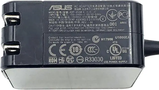 Alt view image 5 of 7 - Genuine 45W ASUS AC DC Wall Adapter Model ADP-45AW A 19V 2.37A 3.0mm tip OEM