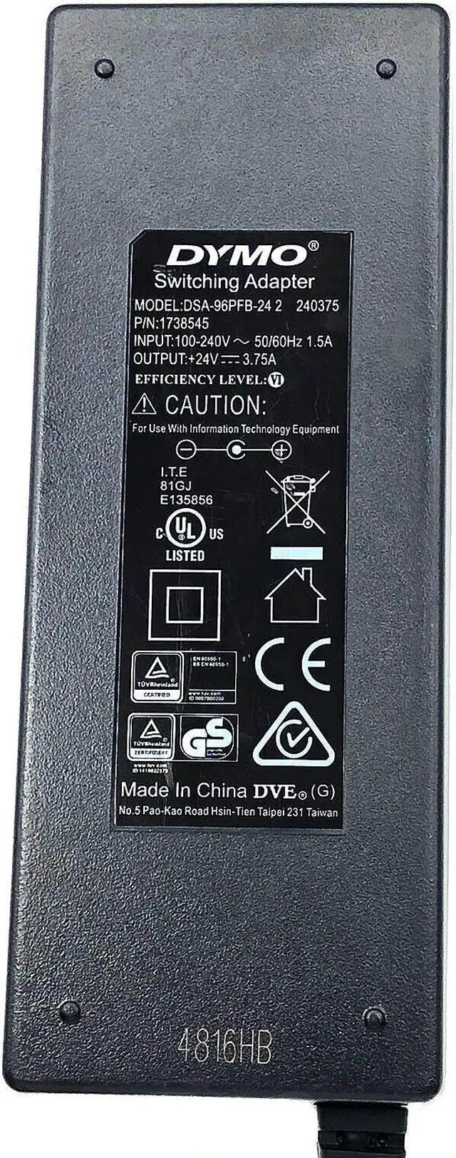 Alt view image 2 of 5 - Genuine DYMO DSA-96PFB-24 2 AC Power Adapter 24V 3.75A for Labelwriter 4XL