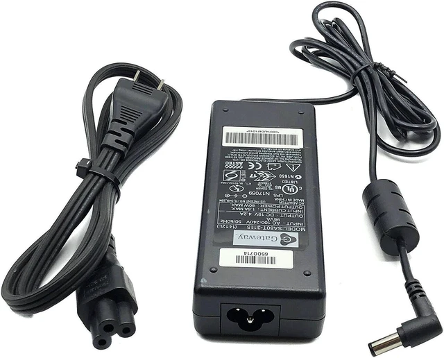 Alt view image 6 of 6 - Genuine Gateway SA80T-3115 AC Adapter Laptop Power Supply Cord 19V 4.2A 80W OEM