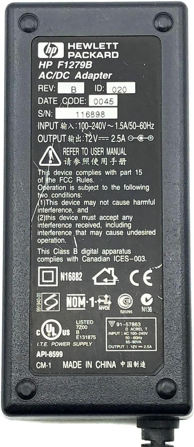Alt view image 2 of 5 - Genuine HP AC DC Adapter for DVD Writer DVD420v DVD420ve DVD630e DVD630ve w/Cord