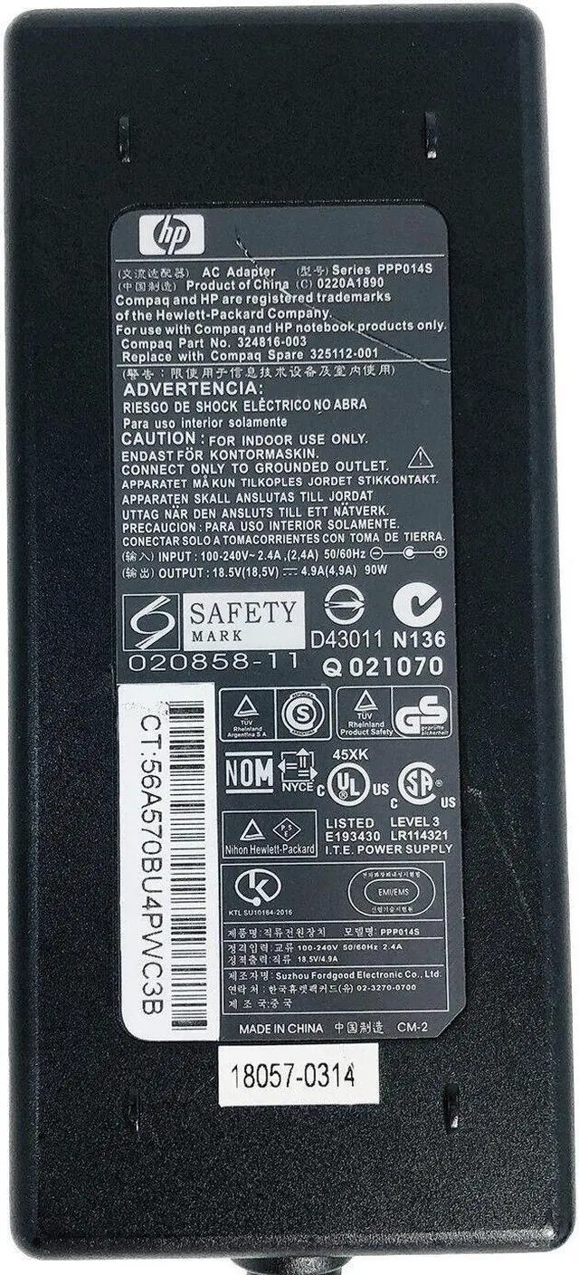 Alt view image 6 of 6 - Genuine 90W HP AC DC Adapter for Compaq Presario 1500 PP2140 R3000 PP2160 w/Cord