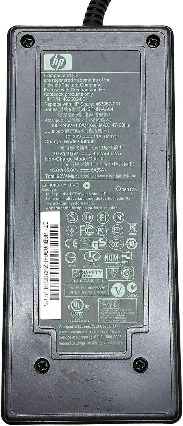 Alt view image 2 of 7 - Genuine 90W HP Air Smart Adapter 19.5V 4.62 A 462602-001 HSTNN-AA04 w/Cord OEM