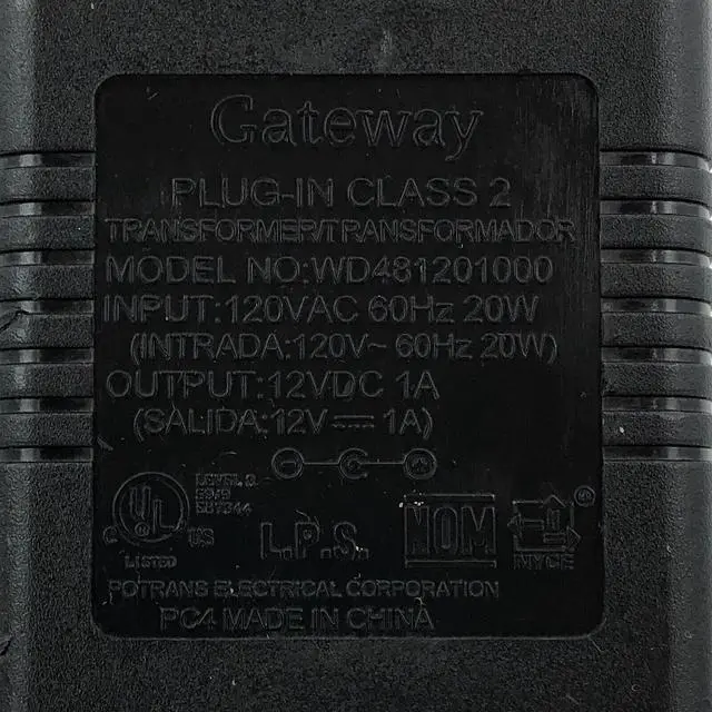 Alt view image 2 of 6 - Gateway WD481201000 AC Adapter 12V 1A Power Charger 5.5x2.1mm w/Cord Genuine