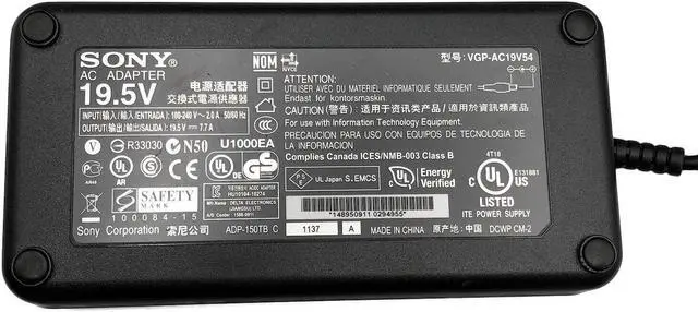 Alt view image 2 of 7 - Sony AC Power Supply Adapter For Sony VAIO VPC-F VGN-FE SLV Series w/PC  Genuine