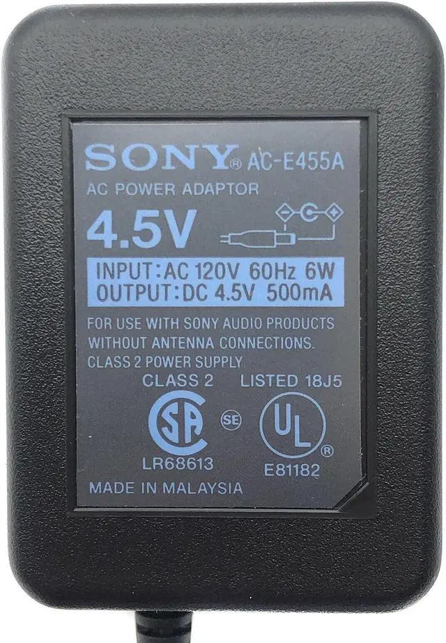 Alt view image 2 of 5 - Sony AC-E455A AC Power Supply Adapter for Sony Walkman Discman D-E456CK D-E459CK OEM  Original
