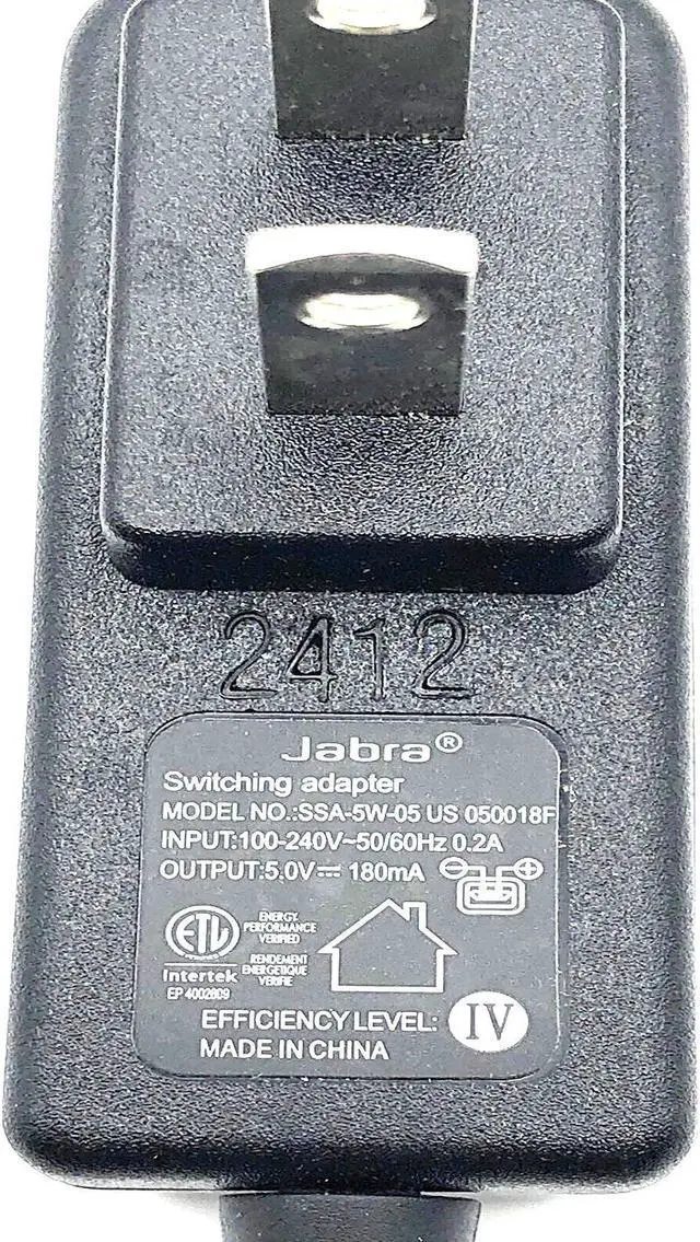 Alt view image 2 of 7 - Jabra SSA-5W-05 US 050018F Micro-USB Power Supply for Jabra BT125 BT2020 Headset Model  Genuine