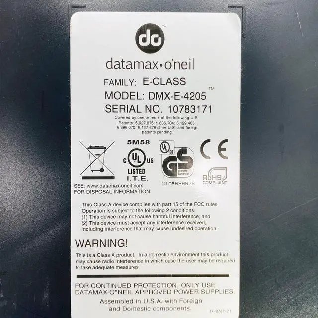Alt view image 5 of 7 - Datamax E-4205 E-Class Mark 2 Thermal Transfer Label Printer USB Serial Parallel