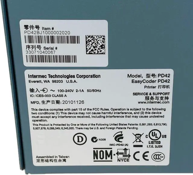 Alt view image 4 of 7 - Intermec EasyCoder PD42 Thermal Transfer Label Printer USB LAN Serial