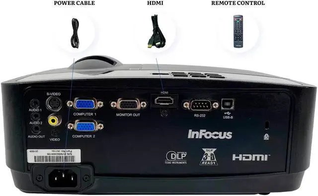 Alt view image 3 of 7 - InFocus IN114x DLP Projector 3200 Lumens XGA Full HD 1080p PC 3D Ready HDMI USB with Accessories Bundle