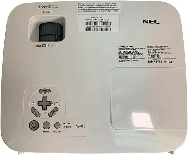 Alt view image 5 of 6 - NEC NP410 - 3LCD Projector 2600 ANSI HD 1080i HDMI-adapter with Accessories Bundle